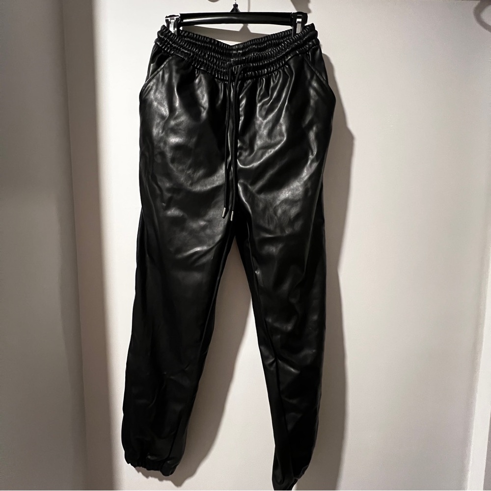 NWT H&M Faux Leather Joggers